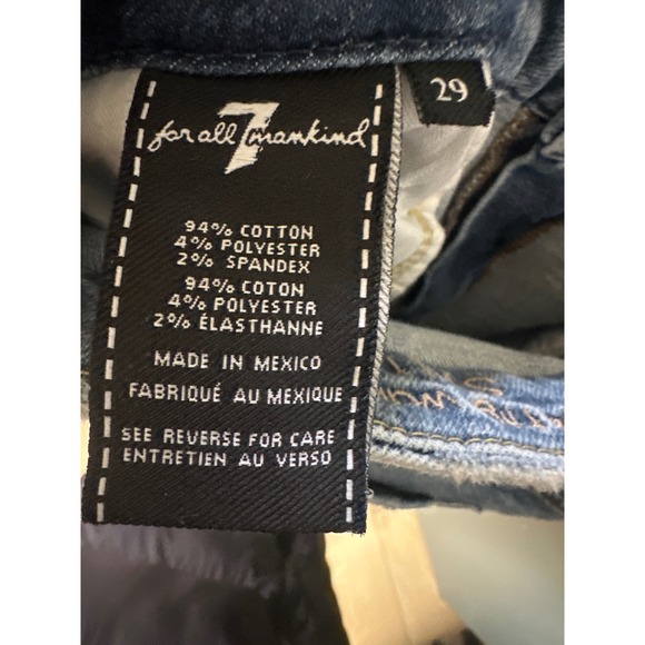 7 For All Mankind High Waist Ankle Skinny Jeans Daisy Size 29 - Picture 5 of 5